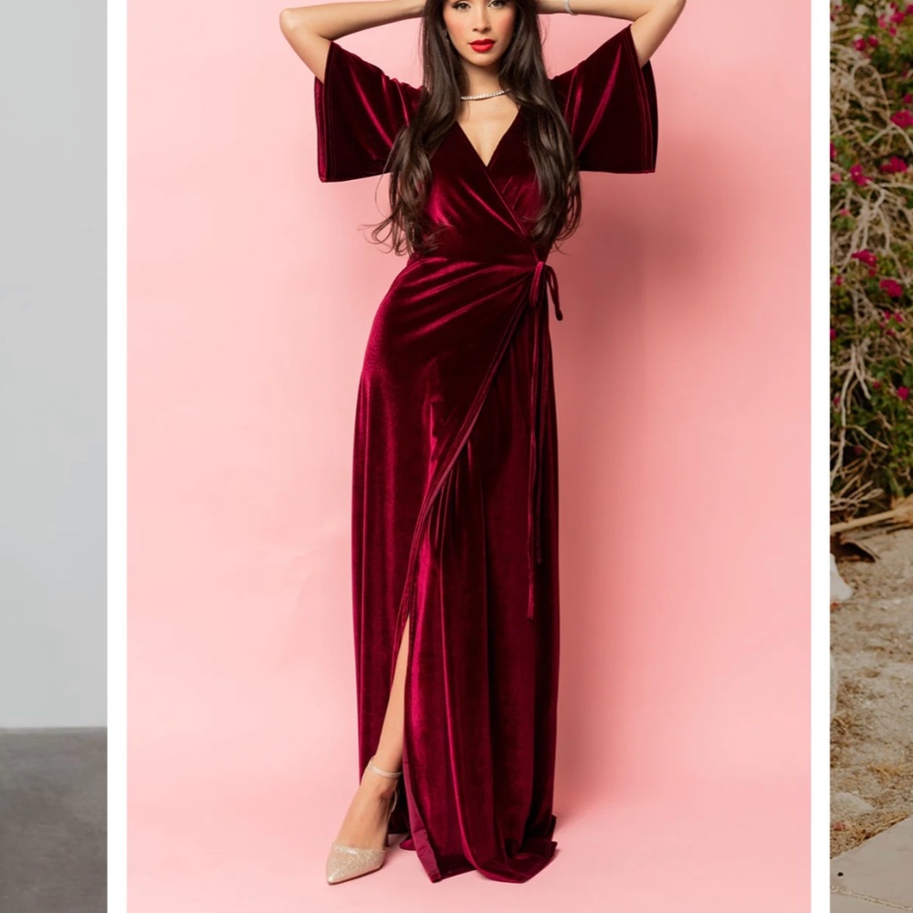 Meghan Velvet Wrap Maxi Dress